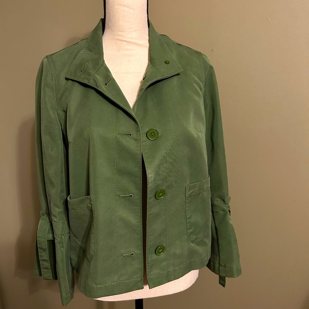Ann Taylor army green button-up jacket